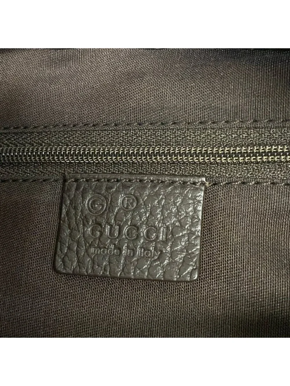 Gucci Shoulder Bag GG Pattern Dark Brown Beige Leather - Picture 8 of 15